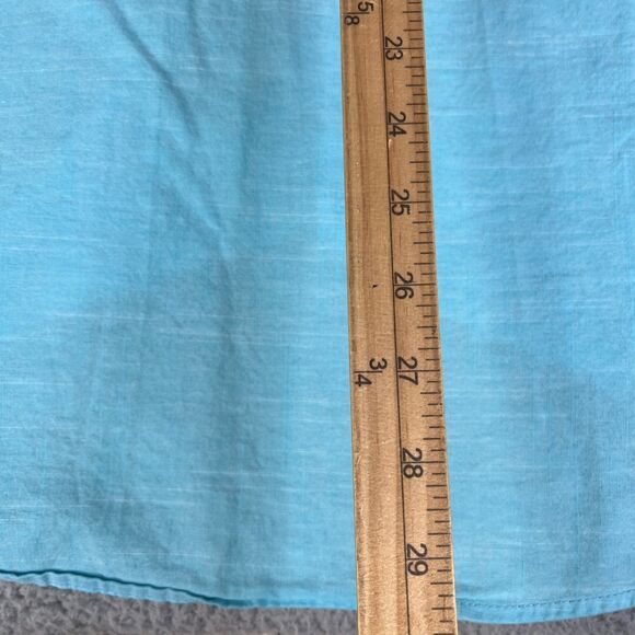 Izod Saltwater Shirt Mens 3XL Blue Chambray Striped Button Short Sleeve Pocket - Picture 9 of 11